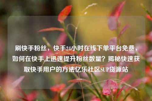 刷快手粉丝	，快手24小时在线下单平台免费，如何在快手上迅速提升粉丝数量？揭秘快速获取快手用户的方法亿乐社区SUP货源站  第1张