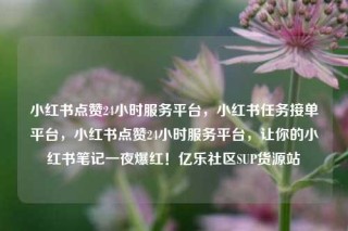 小红书点赞24小时服务平台，小红书任务接单平台，小红书点赞24小时服务平台，让你的小红书笔记一夜爆红！亿乐社区SUP货源站