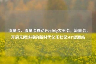流量卡，流量卡移动19元200g大王卡，流量卡，开启无限连接的新时代亿乐社区SUP货源站