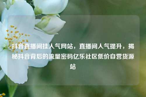 抖音直播间挂人气网站，直播间人气提升，揭秘抖音背后的流量密码亿乐社区低价自营货源站  第1张