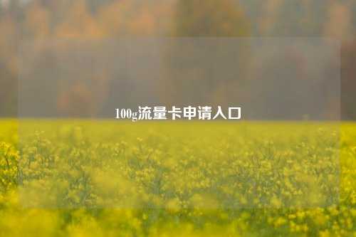 100g流量卡申请入口  第1张