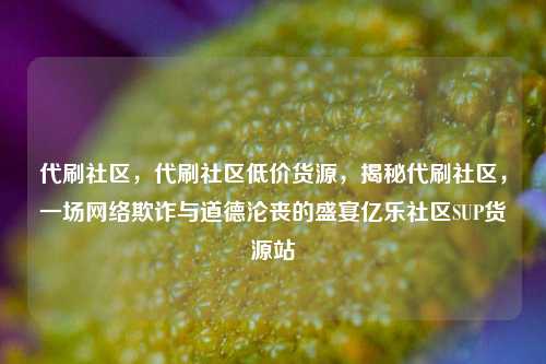 代刷社区，代刷社区低价货源	，揭秘代刷社区，一场网络欺诈与道德沦丧的盛宴亿乐社区SUP货源站  第1张