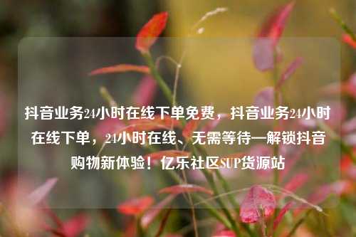 抖音业务24小时在线下单免费	，抖音业务24小时在线下单，24小时在线	、无需等待—解锁抖音购物新体验！亿乐社区SUP货源站  第1张