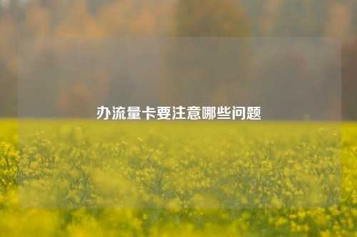 办流量卡要注意哪些问题  第1张