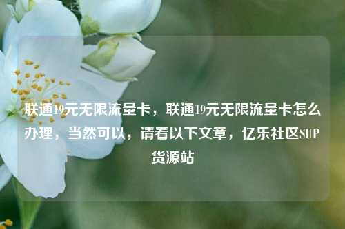 联通19元无限流量卡，联通19元无限流量卡怎么办理	，当然可以，请看以下文章，亿乐社区SUP货源站  第1张