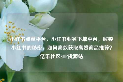 小红书点赞平台	，小红书业务下单平台，解锁小红书的秘密，如何高效获取高赞商品推荐？亿乐社区SUP货源站  第1张